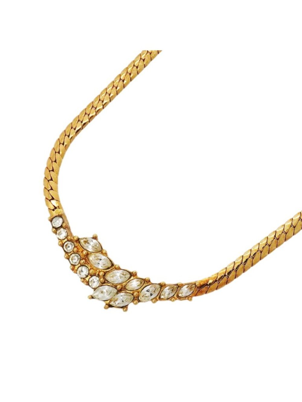 Dior Necklace Gold Plated Rhinestone